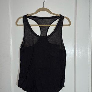 lululemon Women's cotton patterned black Tank Top; size medium